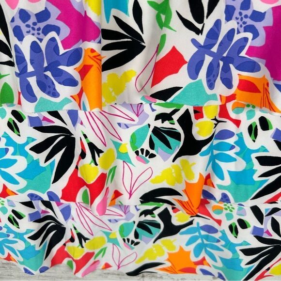 Caribbean Joe Tropical Tiered Tankini Swim Swimwear Bathing Suit Top 16 - Picture 3 of 5